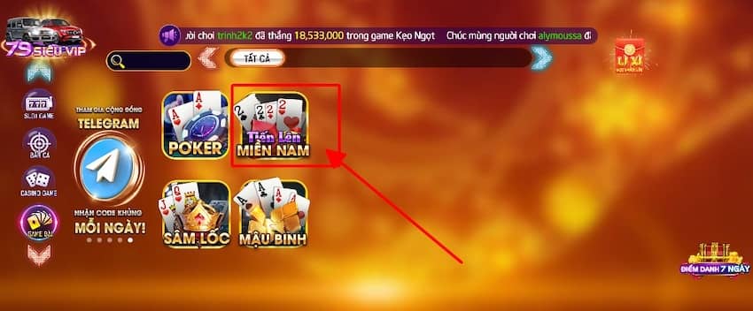 Chọn trò chơi Tiến lên miền nam Chọn trò chơi Tiến lên miền nam